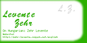 levente zehr business card